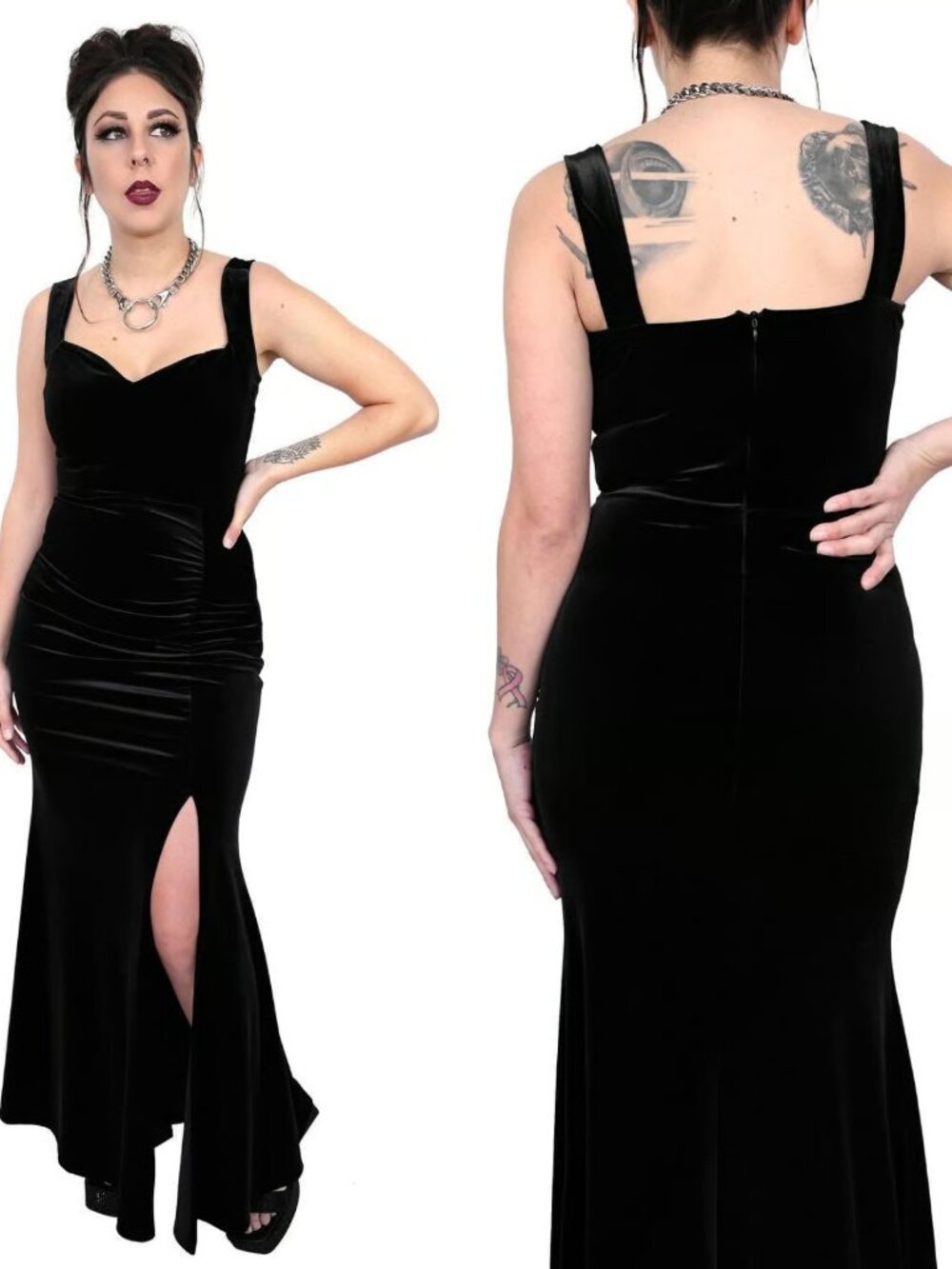 Foxblood Melissa Maxi Black Velvet Dress XS